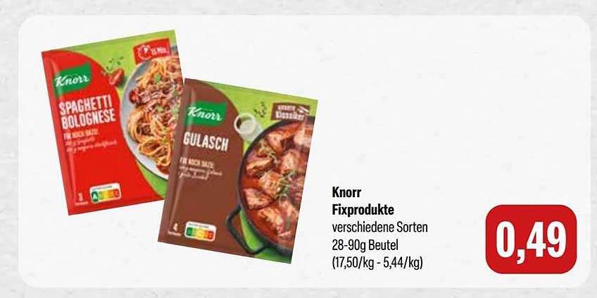 Knorr Fixprodukte verschiedene Sorten 28-90g Beutel (17,50/kg - 5,44/kg)
