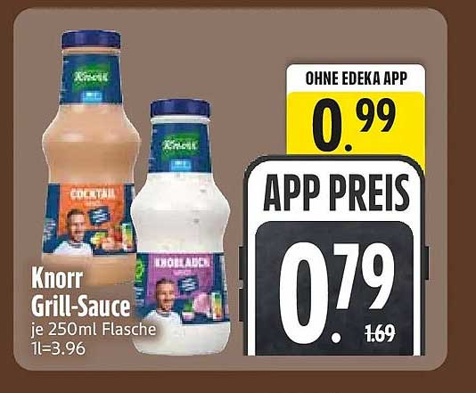 Knorr Grill-Sauce je 250ml Flasche 1l=3.96