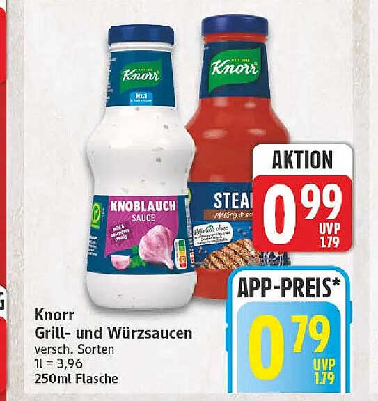 Knorr Grill- und Würzsaucen versch. Sorten 1l = 3,96 250ml Flasche