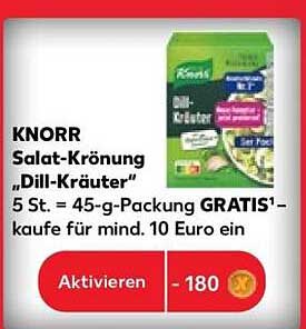 KNORR Salat-Krönung „Dill-Kräuter“ 5 St. = 45-g-Packung GRATIS! kaufe für mind. 10 Euro ein
