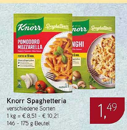 Knorr Spaghetteria verschiedene Sorten