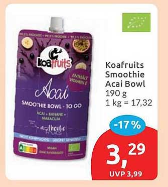 Koafrüts Smoothie Acai Bowl 190 g 1 kg = 17,32