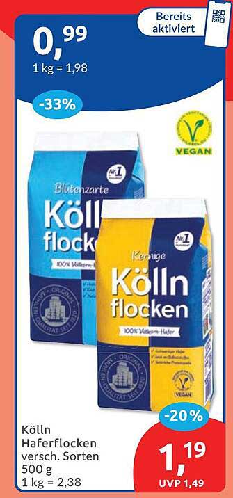 Kölln Haferflocken versch. Sorten 500 g