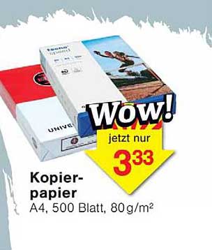 Kopierpapier A4, 500 Blatt, 80g/m²