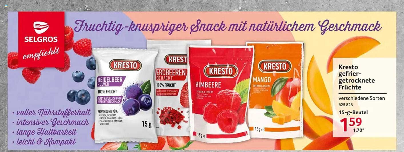 Kresto gefrier-getrocknete Früchte