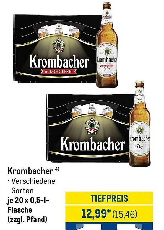 Krombacher Verschiedene Sorten je 20 x 0,5-l-Flasche (zzgl. Pfand)