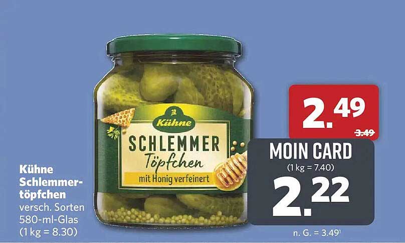 Kühne Schlemmertöpfchen versch. Sorten 580-ml-Glas (1 kg = 8.30)