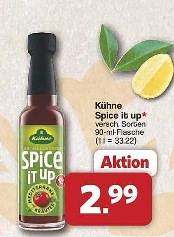 Kühne Spice it up* versch. Sorten 90-ml-Flasche (1 l = 33.22)