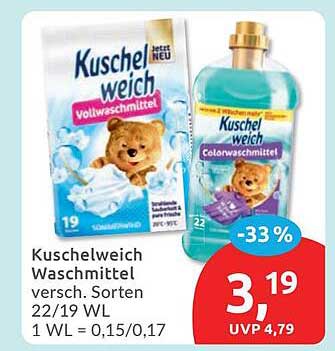 Kuschelweich Waschmittel versch. Sorten 22/19 WL 1 WL = 0,15/0,17