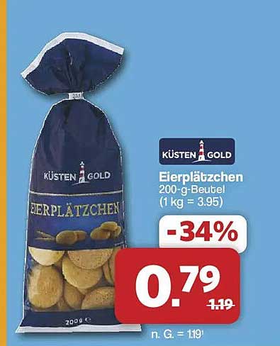 KÜSTEN GOLD Eierplätzchen 200-g-Beutel (1 kg = 3,95)
