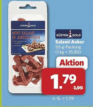 KÜSTEN GOLD Salami Anker 50-g-Packung (1 kg = 35.80)
