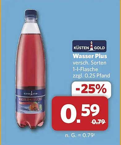 KÜSTEN GOLD Wasser Plus versch. Sorten 1-l-Flasche zzgl. 0.25 Pfand