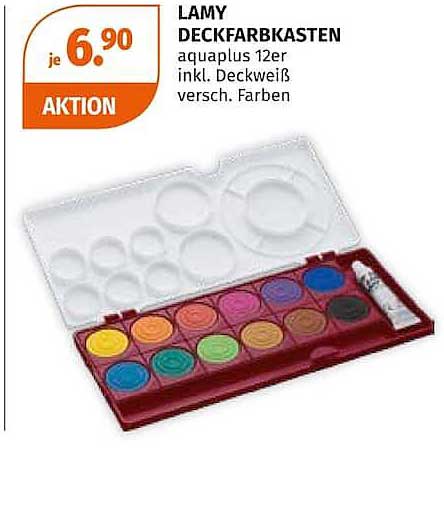 LAMY DECKFARBKASTEN aquaplus 12er inkl. Deckweiß versch. Farben