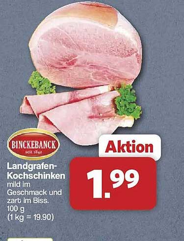Landgrafen-Kochschinken mild im Geschmack und zart im Biss, 100 g