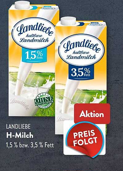 LANDLIEBE H-Milch 1,5 % bzw. 3,5 % Fett
