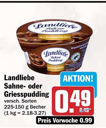 Landliebe Sahne- oder Griesspudding