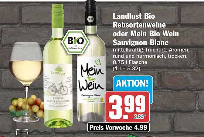 Landlust Bio Rebsortenweine oder Mein Bio Wein Sauvignon Blanc