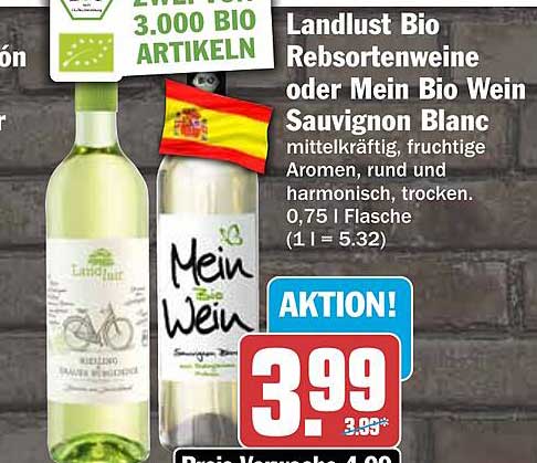 Landlust Bio Rebsortenweine oder Mein Bio Wein Sauvignon Blanc