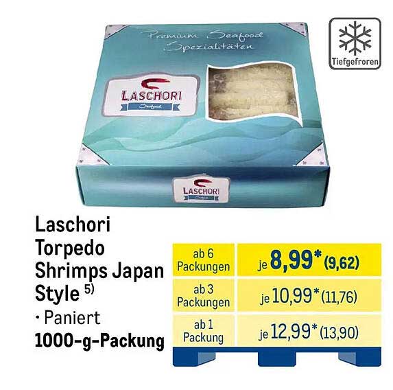 Laschori Torpedo Shrimps Japan Style 5) • Paniert 1000-g-Packung