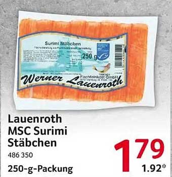 Lauenroth MSC Surimi Stäbchen 250-g-Packung