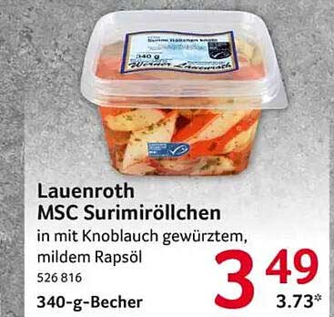 Lauenroth MSC Surimröllchen in mit Knoblauch gewürztem, mildem Rapsöl