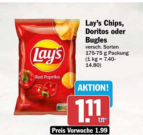 Lay’s Chips, Doritos oder Bugles