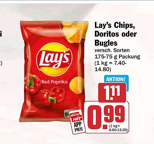 Lay’s Chips, Doritos oder Bugles