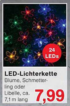 LED-Lichterkette Blume, Schmetterling oder Libelle, ca. 7,1 m lang