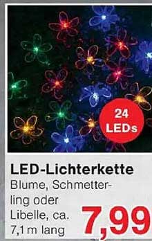 LED-Lichterkette Blume, Schmetterling oder Libelle, ca. 7,1 m lang