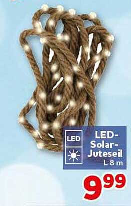 LED-Solar-Jute-Seil 8 m