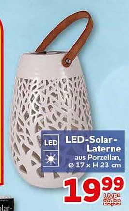 LED-Solar-Laterne aus Porzellan, Ø 17 x H 23 cm