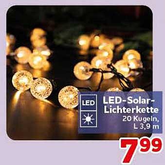 LED-Solar-Lichterkette 20 Kugeln, L 3,9 m