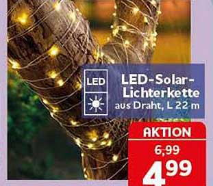 LED-Solar-Lichterkette aus Draht, L 22 m
