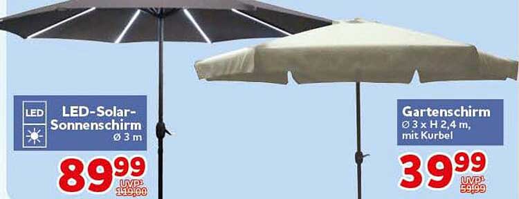 LED-Solar-Sonnenschirm Ø 3 m