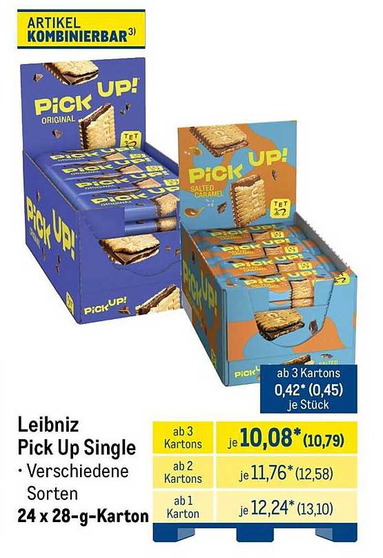 Leibniz Pick Up Single • Verschiedene Sorten 24 x 28-g-Karton