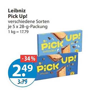 Leibniz Pick Up! verschiedene Sorten je 5 x 28-g-Packung 1 kg = 17.79