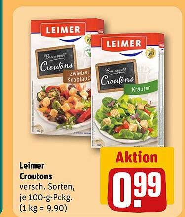 Leimer Croutons versch. Sorten, je 100-g-Pckg. (1 kg = 9.90)