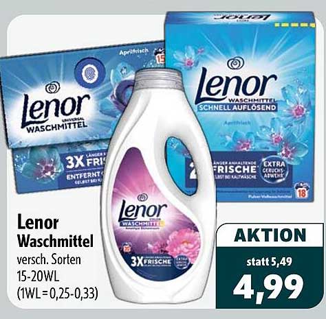 Lenor Waschmittel versch. Sorten 15-20WL (1WL = 0,25-0,33)