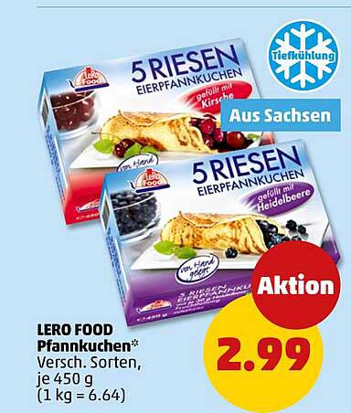 LERO FOOD Pfannkuchen* Versch. Sorten, je 450 g (1 kg = 6.64)