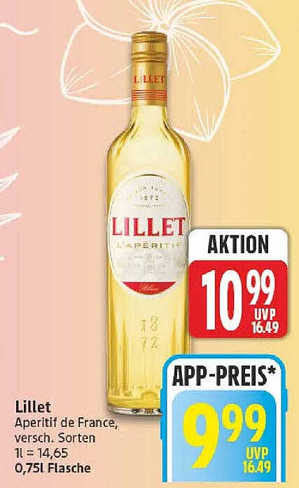 Lillet Aperitif de France, versch. Sorten, 0,75 l Flasche