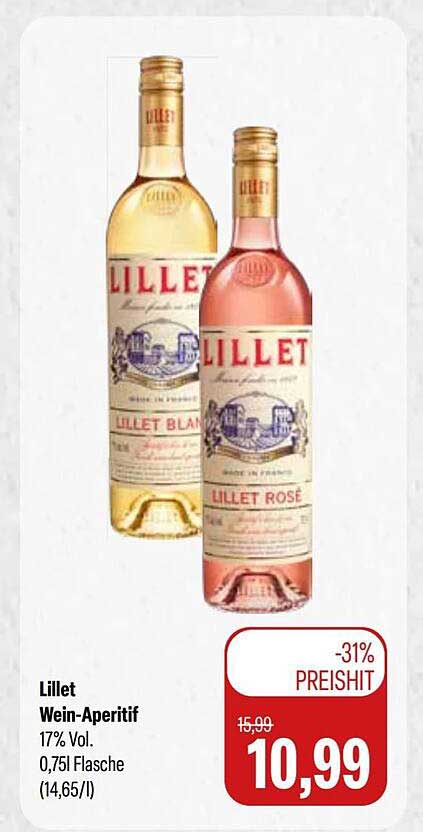 Lillet Wein-Aperitif 17% Vol. 0,75l Flasche (14,65/l)