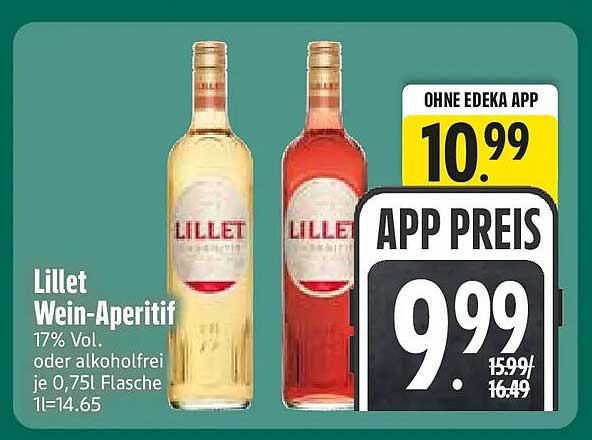 Lillet Wein-Aperitif 17% Vol. oder alkoholfrei je 0,75l Flasche