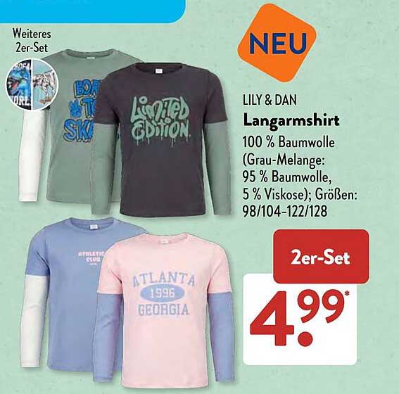 LILY & DAN Langarmshirt 2er-Set