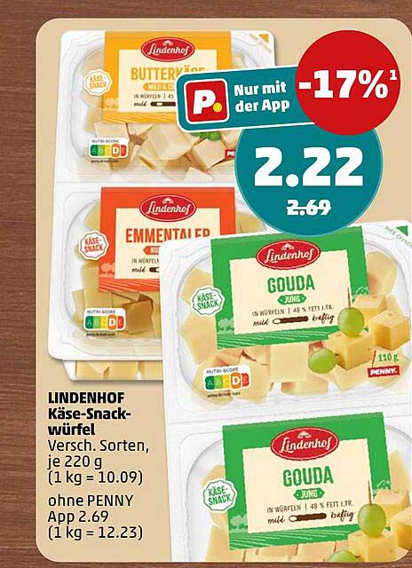 LINDENHOF Käse-Snack-würfel Versch. Sorten, je 220 g