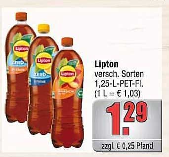 Lipton versch. Sorten 1,25-L-PET-Fl. (1 L = € 1,03)