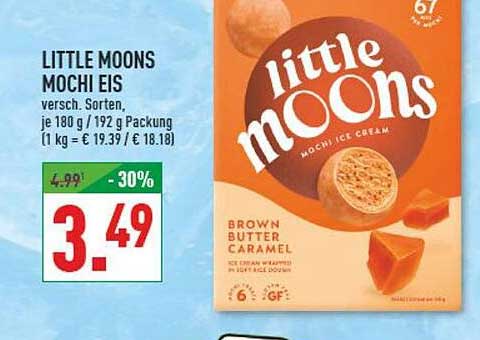 LITTLE MOONS MOCHI EIS versch. Sorten, je 180 g / 192 g Packung (1 kg = € 19.39 / € 18.18)