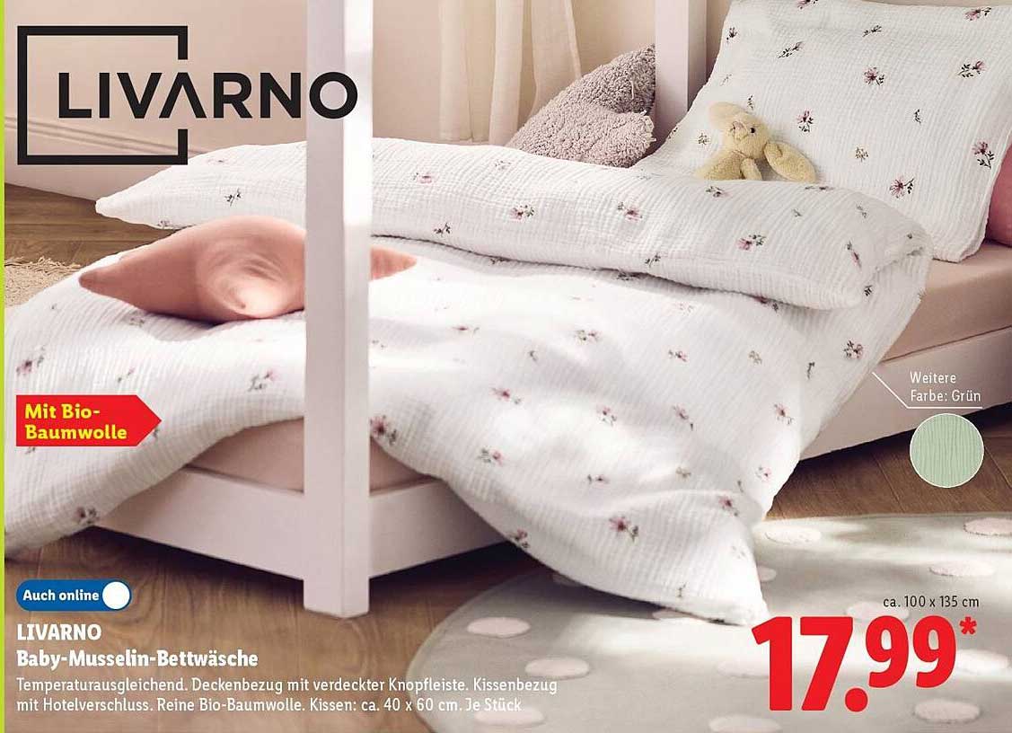 LIVARNO Baby-Musselin-Bettwäsche