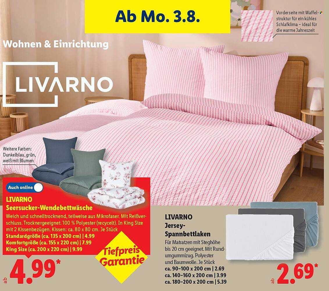 LIVARNO Seersucker-Wendebettwäsche