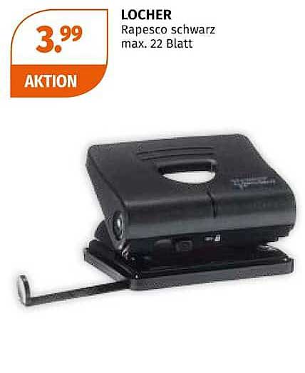 LOCHER Rapesco schwarz max. 22 Blatt