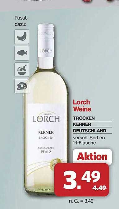 Lorch Weine TROCKEN KERNER DEUTSCHLAND versch. Sorten 1-l-Flasche